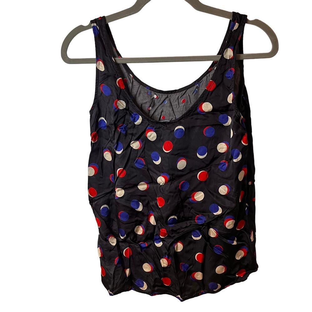 Armani Jeans Polka Dot Sleeveless Satin Tank Top Size 8